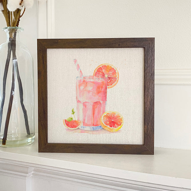 Grapefruit Drink - Summer Framed Sign