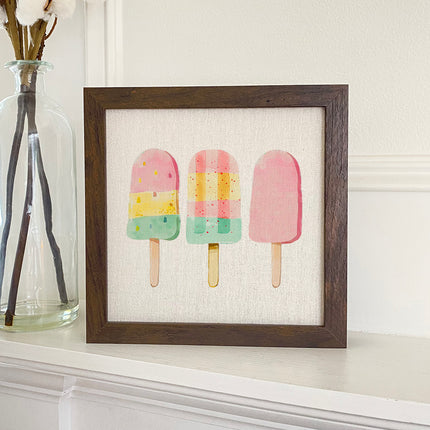 Pastel Popsicles - Summer Framed Sign