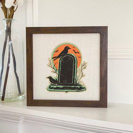 Retro Tombstone - Customizable Halloween Framed Sign