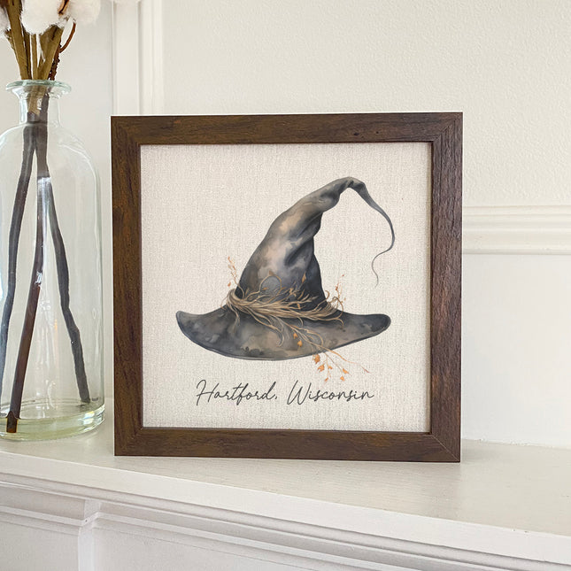 Witches Hat - Custom Halloween Framed Sign