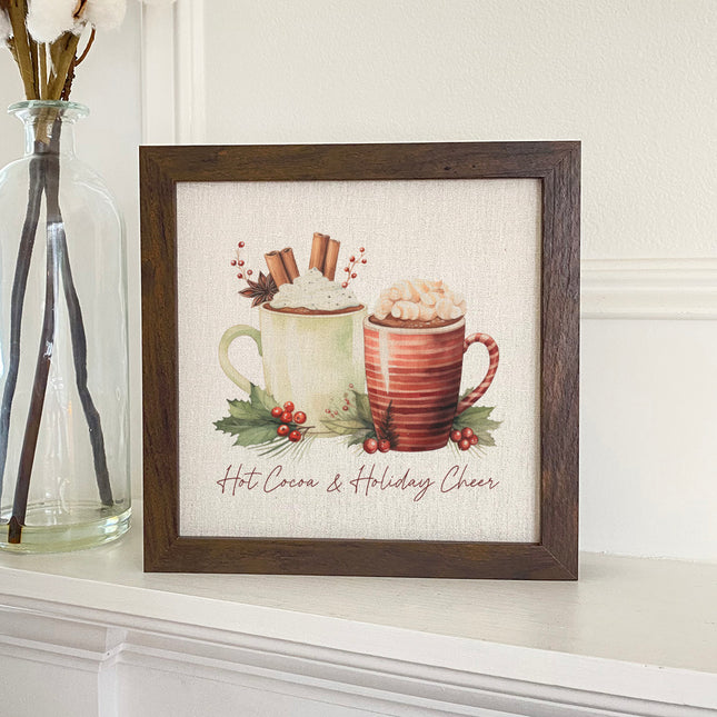 Hot Cocoa and Holiday Cheer - Winter Framed Sign