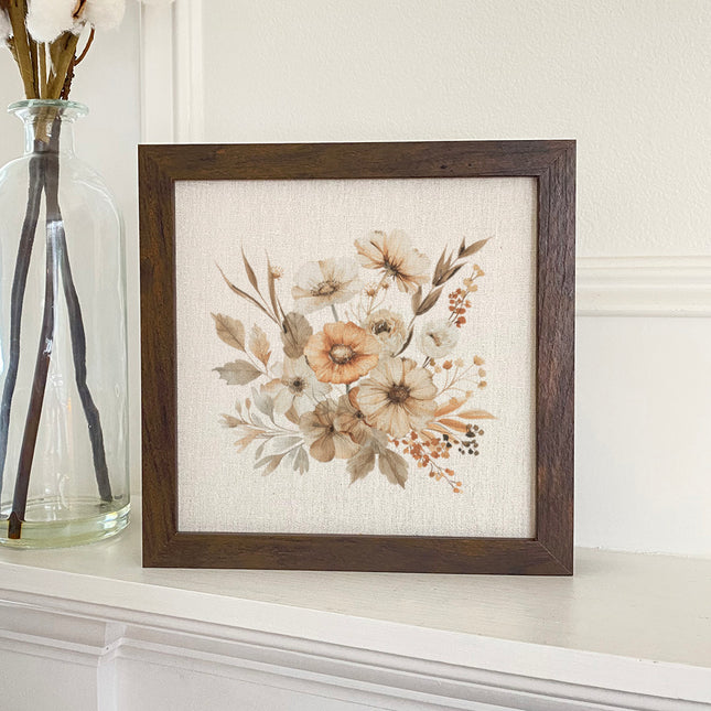 Fall Flowers - Customizable Framed Sign