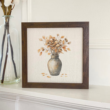 Fall Leaves Vase - Customizable Framed Sign