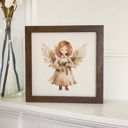 Simple Angel - Customizable Framed Sign