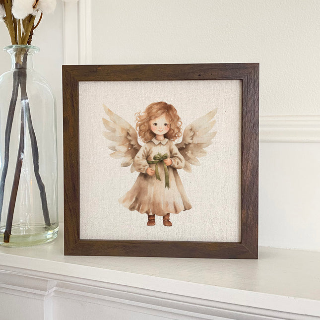 Simple Angel - Customizable Framed Sign