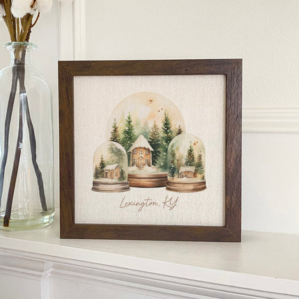 Holiday Snow Globes - Custom Framed Sign