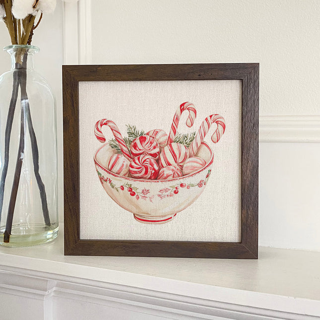Candy Canes and Peppermints - Customizable Framed Sign