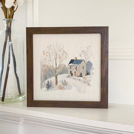 Winter Homestead - Customizable Framed Sign