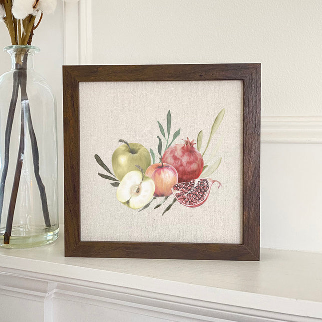 Pomegranates and Apples - Framed Sign