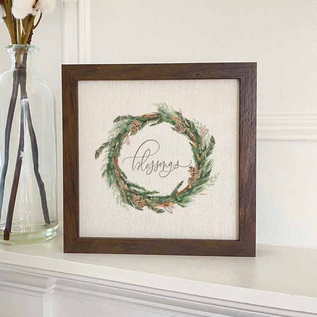 Blessings Wreath - Framed Sign