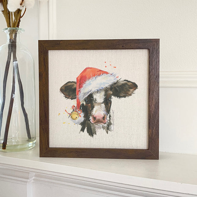 Christmas Cow - Customizable Framed Sign