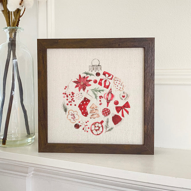 Christmas Collage Ornament - Framed Sign