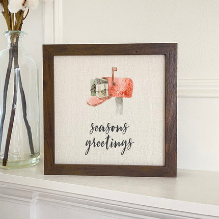 Season Greetings Mailbox - Framed Sign