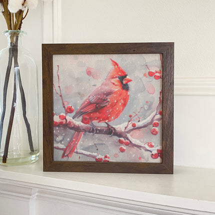 Winter Red Cardinal - Framed Print
