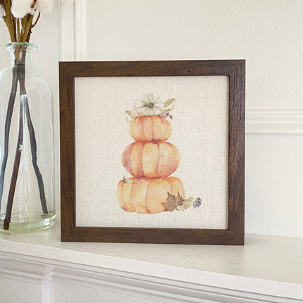 Pumpkin Stack - Customizable Framed Sign