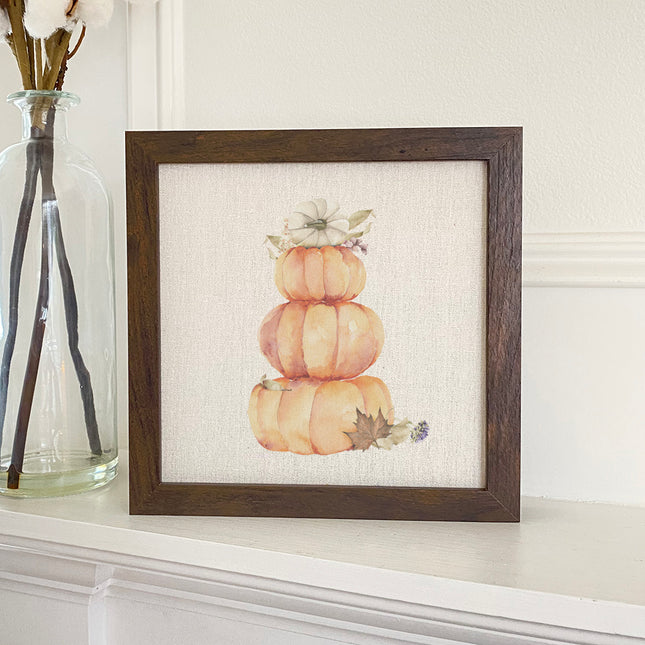 Pumpkin Stack - Customizable Framed Sign