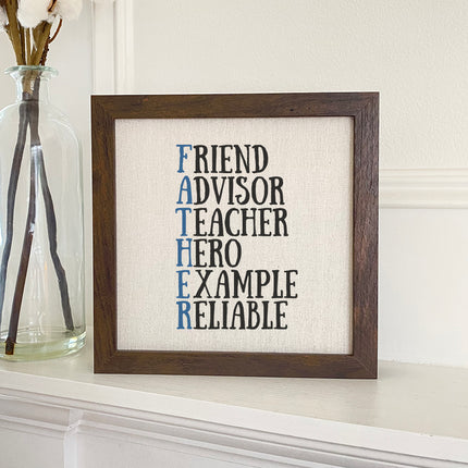 Father Acrostic Words - Framed Sign