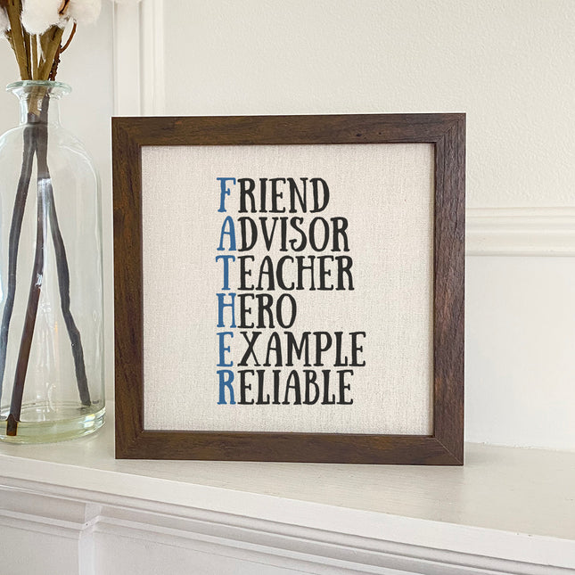 Father Acrostic Words - Framed Sign
