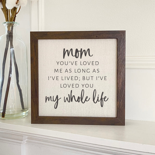 Mom / Mommy Loved You My Whole Life - Framed Sign