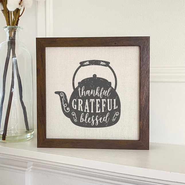 Thankful Teapot - Framed Sign