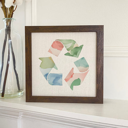 Watercolor Recycling - Framed Sign