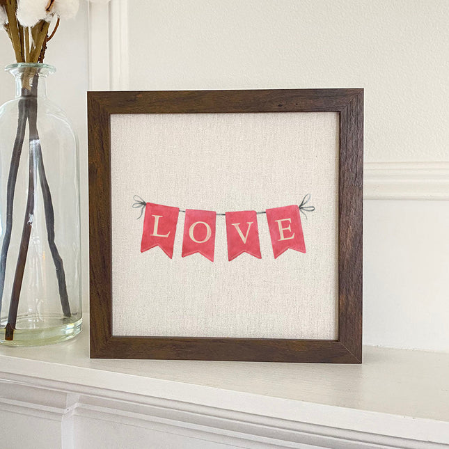 Red Love Banner - Framed Sign