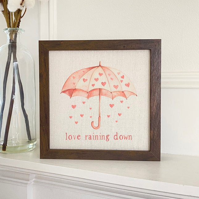 Love Raining Down - Valentine's Day Framed Sign