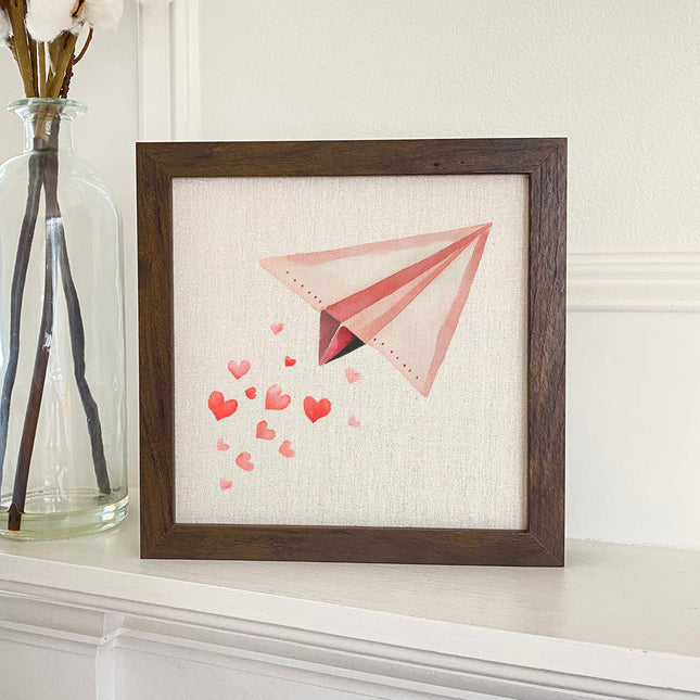 Paper Airplane - Valentine's Day Framed Sign