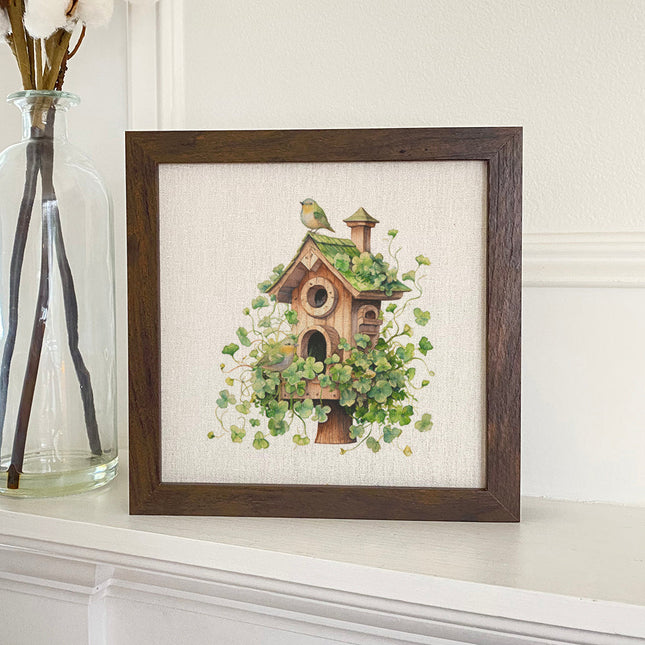 Clover Bird House - St. Patrick's Day Framed Sign