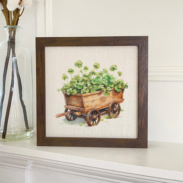 Clover Cart - St. Patrick's Day Framed Sign