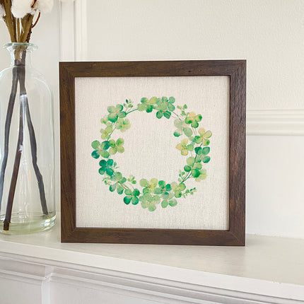 Clover Wreath - St. Patrick's Day Framed Sign