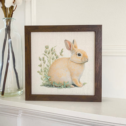 Rabbit in Grass - Framed Sign