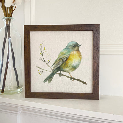 Watercolor Spring Bird - Spring Framed Sign