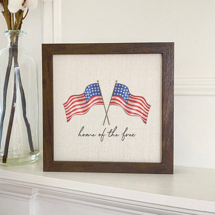 Home of the Free Flags - Framed Sign