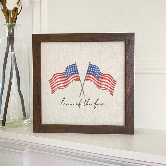 Home of the Free Flags - Framed Sign