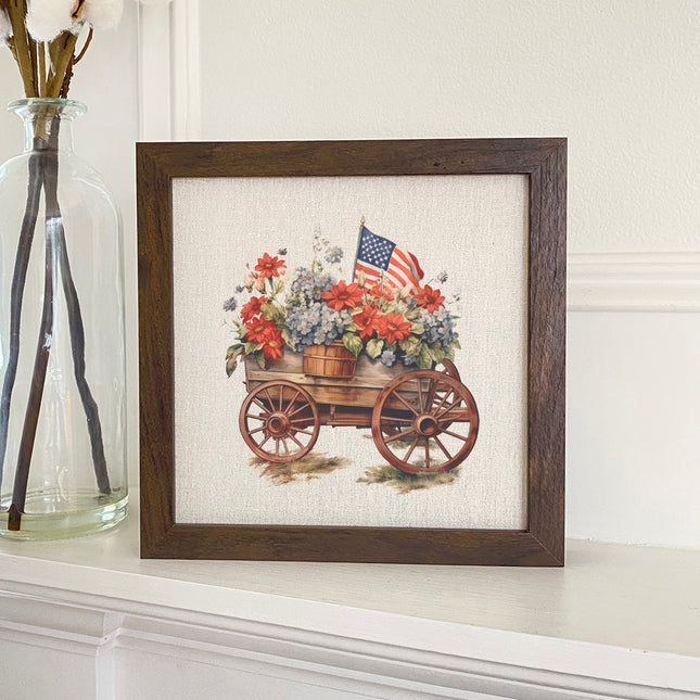 Vintage Carriage Planter - Framed Sign