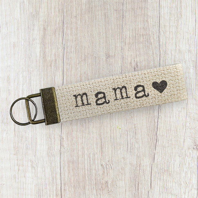 Mama Heart - Canvas Key Fob