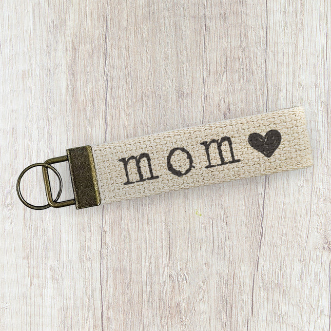 Mom Heart - Mother's Day Canvas Key Fob