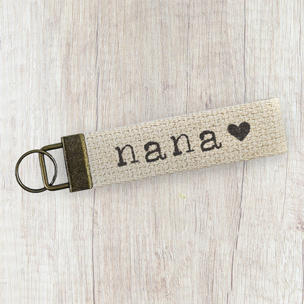 Nana Heart - Mother's Day Canvas Key Fob