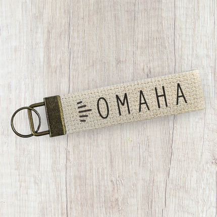 Clean and Simple City - Custom Canvas Key Fob