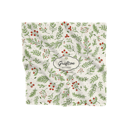 Christmas Botanicals - Custom Waffle Weave Washcloth