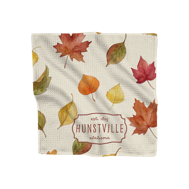 Autumn Leaves Watercolor - Custom Waffle Weave Washcloth