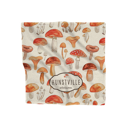 Watercolor Mushrooms - Custom Waffle Weave Washcloth