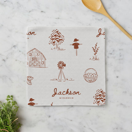 Simple Farmhouse - Custom Waffle Weave Washcloth