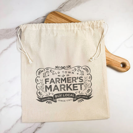 Vintage Farmers Market - Custom Cotton  Cinch Bag