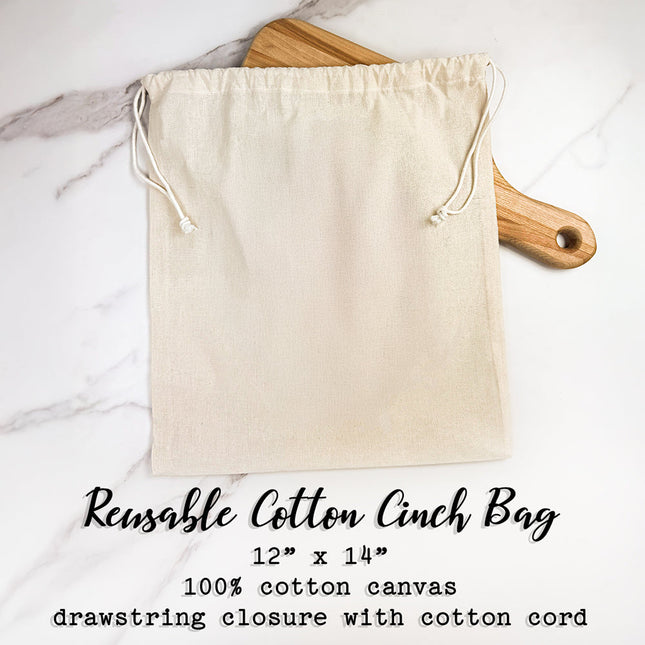 Deux Olives - Customizable Cotton Cinch Bag