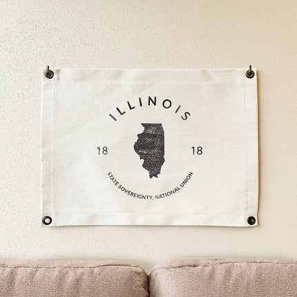 State Badge and Mottor - Custom Canvas & Grommet Wall Hanging
