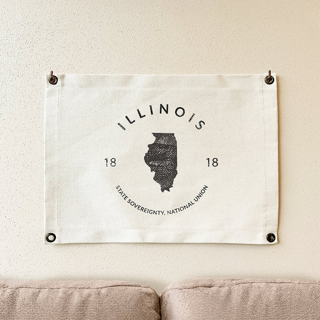 State Badge and Mottor - Custom Canvas & Grommet Wall Hanging