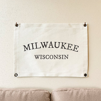 Arched City/State - Custom Canvas & Grommet Wall Hanging
