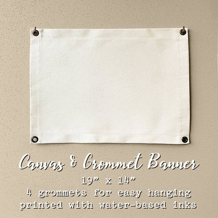 Cursive Heart - Custom Canvas & Grommet Wall Hanging